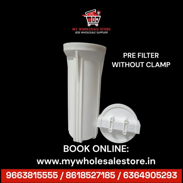 PRE FILTER HOUSING | WITHOUT CLAMP | HEAVY | ZERO LEKAGE - White, 10 INCH