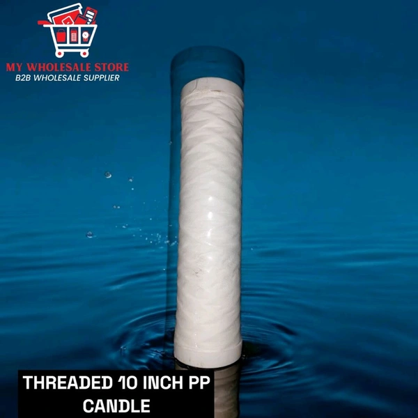 THREDED PP CANDLE 10 INCH | KENT PRE FILTER SUITABLE CANDLE 10 INCH | OUTER FILTER CANDLE | DUST FILTER 10 INCH | SEDIMENT FILTER 10 INCH - White, 10 INCH