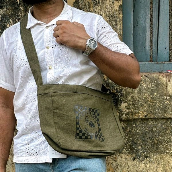 Premium Vintage Side Bag | Ultra Sporty Messenger Sling Bag For Multipurpose Use |Jute Material  - B8