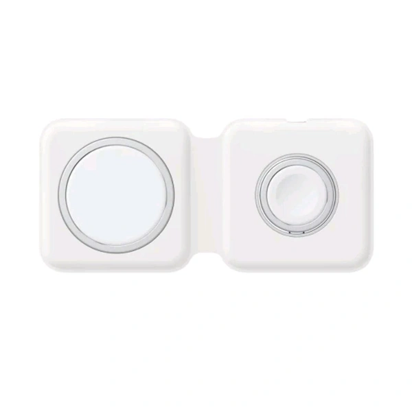 2 In 1 Foldable Fast Charging Magnetic Wireless Charger For Magsafe Smartwatches, Airpods And Smartphone