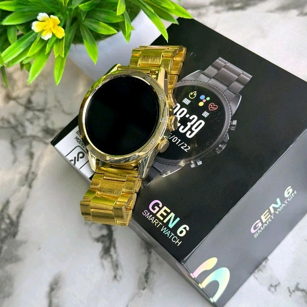 Generation 6 2023 Metallic Alloy Body With Amalgam Of Most Unique Colours Till Date, Heart Sensor With 24/7 Monitoring, Bluetooth Calling Support  - Gold