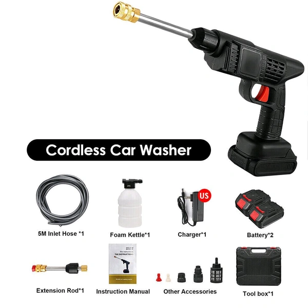 Powerful Pressure Washer with 48v Rechargeable Battery, Cordless High Pressure Washer Gun | Multi Cleaning Works Like Car & Bike Washing, Gardening & Home Cleaning Works - Single Battery