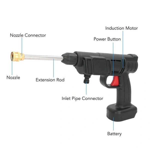 Powerful Pressure Washer with 48v Rechargeable Battery, Cordless High Pressure Washer Gun | Multi Cleaning Works Like Car & Bike Washing, Gardening & Home Cleaning Works - Single Battery