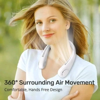 Usb Portable Handfree Neck Fan Cooling Wearable Fan Personal Mini Bladeless Rechargeable Battery Fan [Multicolor]