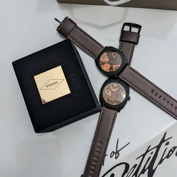  Machine Mid-Size Chronograph Brown Leather Belt With High Quality Strap Best Finishing Body & Case - SRFW1