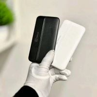  10000mAh Powerbank, Dual USB-A Outputs | Dual Input Ports | Lithium Polymer Power Bank | Plastic Casing, Lightweight - Black