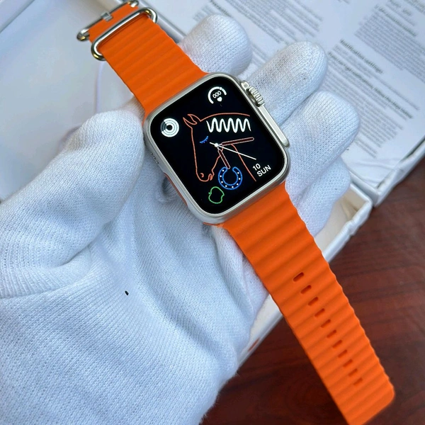 Series 8 Ultra 49MM Smartwatch With Premium Ocean Belt, Logo On Off 