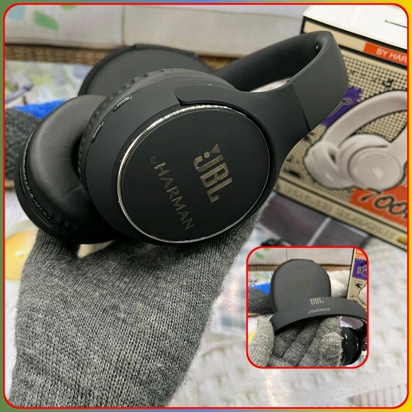  RJ 700 Plus Wireless Headphones, Heavy Sound Quality Bass And EQ Music Player - Black