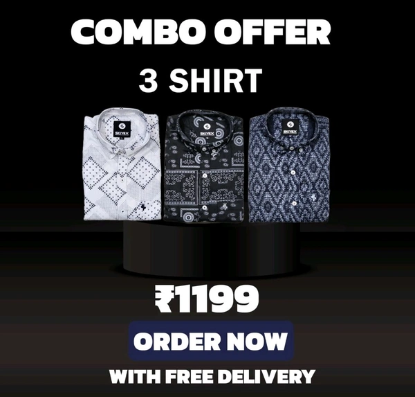3 Shirt Combo Offer, Skiyex Original Cotton full Sleeves Shirt - M