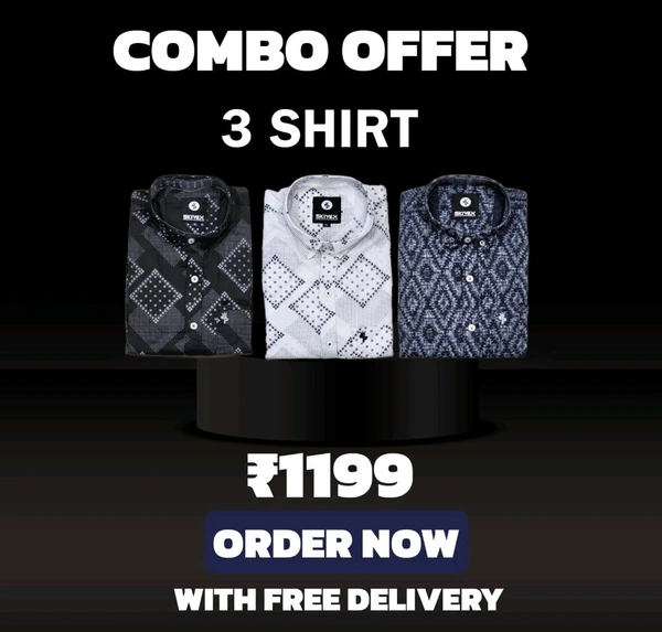 3 Shirt Combo Offer, Skiyex Original Cotton full Sleeves Shirt - M