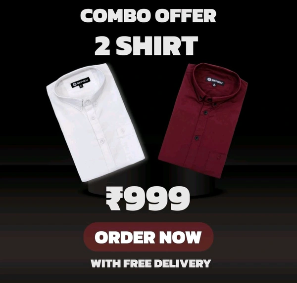 2 Shirt Combo Offer, Skiyex Original Cotton full Sleeves Shirt - M