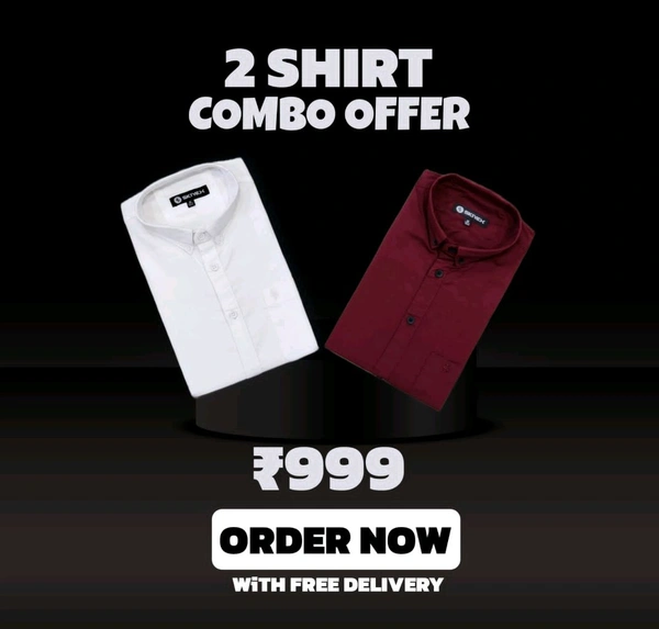 2 Shirt Combo Offer, Skiyex Original Cotton full Sleeves Shirt - M