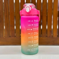 Motivational Water Bottle Set of 3 Pcs Time Marker with Straw, Unbreakable Leakproof BPA free Non-toxic Sipper Bottle for Office, Sports, Gym, School