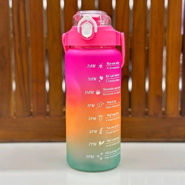 Motivational Water Bottle Set of 3 Pcs Time Marker with Straw, Unbreakable Leakproof BPA free Non-toxic Sipper Bottle for Office, Sports, Gym, School