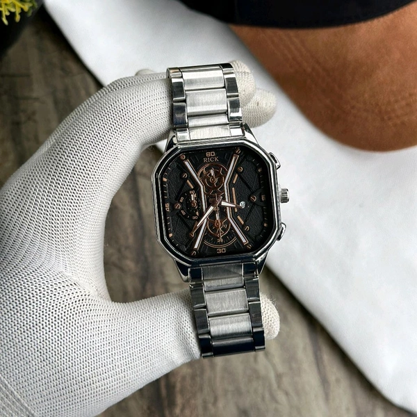 Rick Analog Quartz Movement Collection With High Quality Strap Best finishing Body & Case - Black