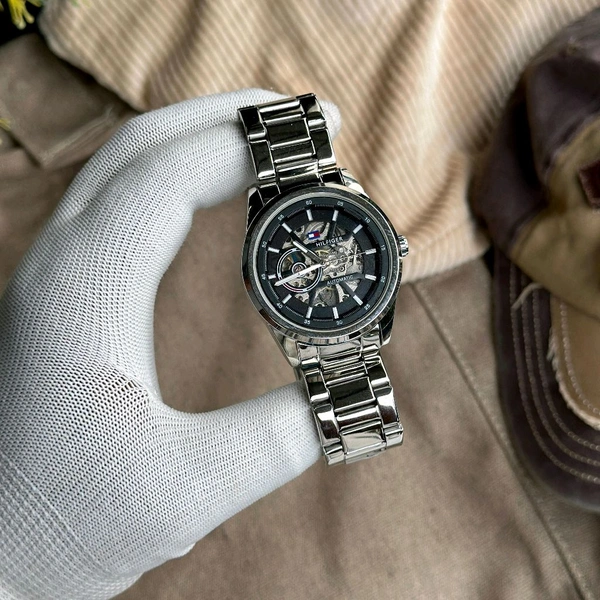 Analog Automatic Top Quality Collection With High Quality Strap Best Finishing Body & Case  - Silver