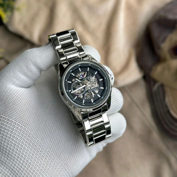 Analog Automatic Top Quality Collection With High Quality Strap Best Finishing Body & Case  - Silver