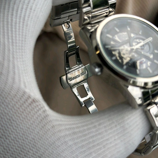 Analog Automatic Top Quality Collection With High Quality Strap Best Finishing Body & Case  - Silver