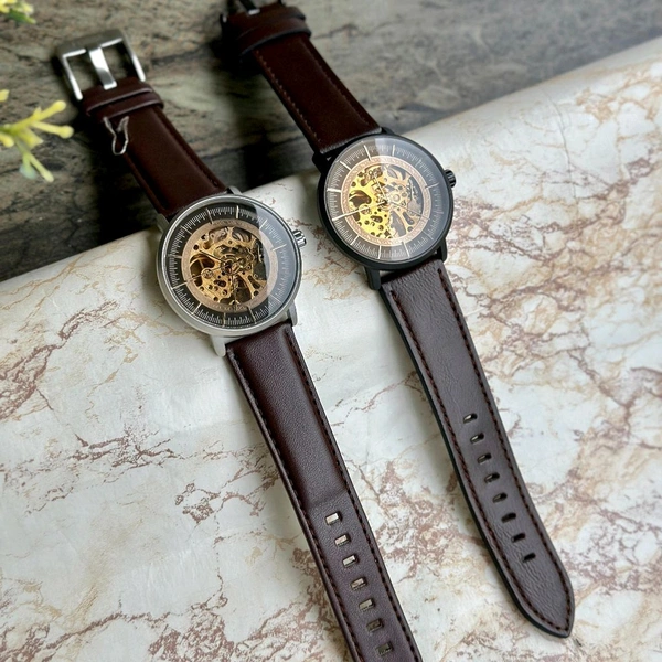 Analog Automatic Top Quality Collection With High Quality Strap Best Finishing Body & Case  - Silver