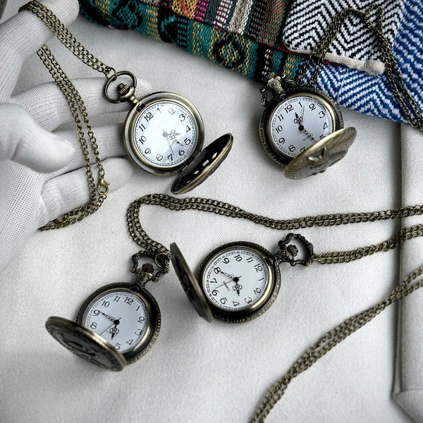 Vintage Premium Pocket Watch Keychain with Key Ring for Car & Bike Keys Gift for Men & Women Metal Pocket Watch Chain - Police