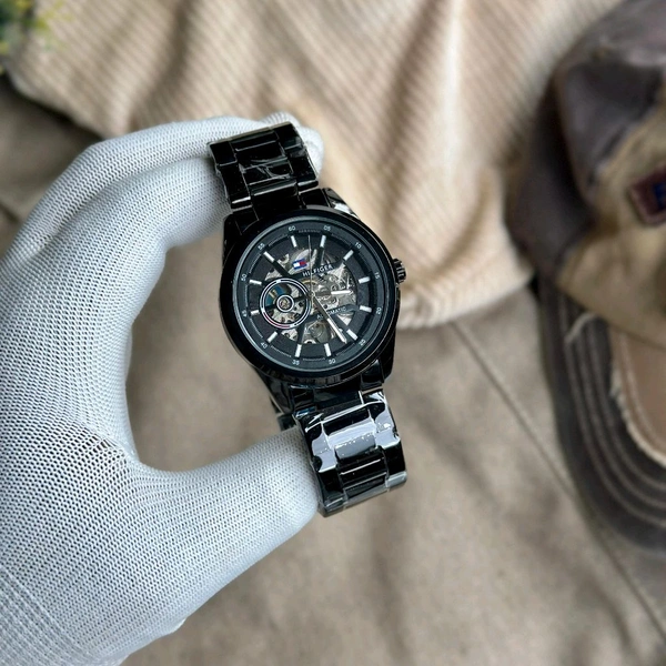 Analog Automatic Top Quality Collection With High Quality Strap Best Finishing Body & Case  - Black