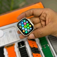 8 in 1 Strap Series 8 Ultra 49 MM Smartwatch | 7 Straps Premium Straps, Change Straps Every Day Of The Week, Means Within 7 Straps, Wireless Fast Charging Cable And Manual Book Included In Box