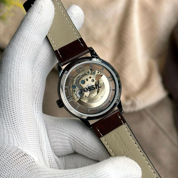 Analog Automatic Top Quality Collection With High Quality Strap Best Finishing Body & Case  - Brown
