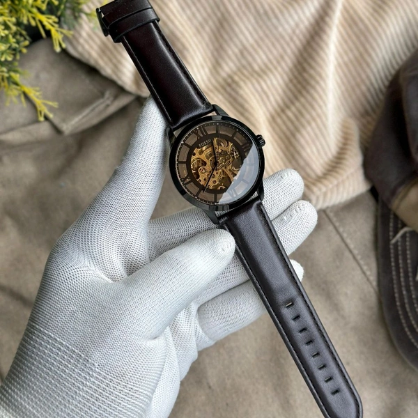 Analog Automatic Top Quality Collection With High Quality Strap Best Finishing Body & Case  - Black