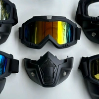 Nufra Store Goggle Mask Anti Scratch UV Protective Face & Eyewear Windproof Dirt Shield with Soft Foam Padded Detachable Mouth Filter for Cycling Bike Off Road Racing Ride Unisex - SRB1