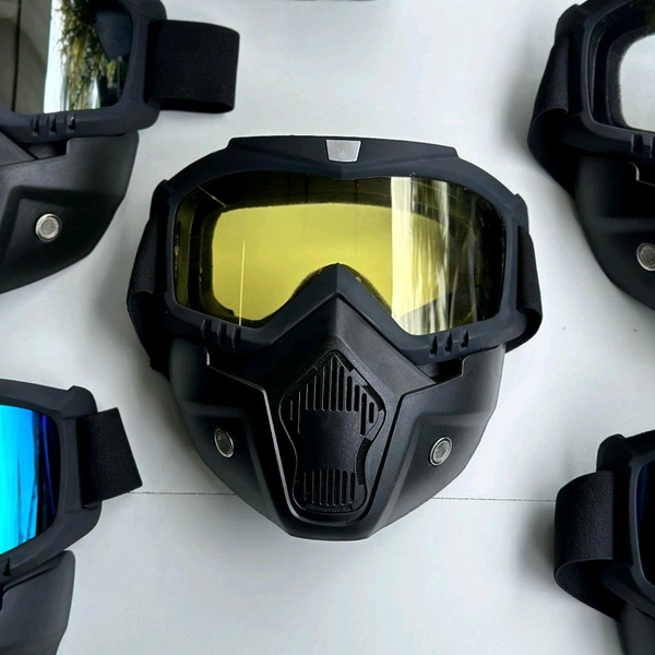 Nufra Store Goggle Mask Anti Scratch UV Protective Face & Eyewear Windproof Dirt Shield with Soft Foam Padded Detachable Mouth Filter for Cycling Bike Off Road Racing Ride Unisex - SRB2