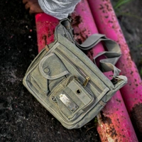 College Bag/Cross Bag, Olive Green Color, Denim Material with Belt | New Men's Leisure Crossbody Bag Multi functional Outdoor Shoulder Bag Waist Bag Fashion Small Body Bag Wearing Belt Hanging Bag