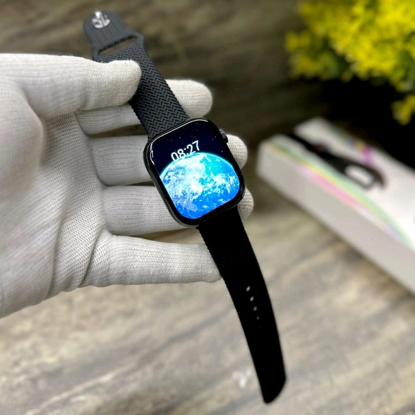 Series 9 45mm Smartwatch With Black Case/Sport Band for Male & Female. Fitness Tracker, Alarm, Calender, StopWatch, Full Display, High Quality