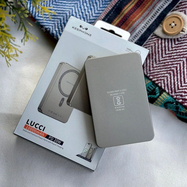 Original KEEPHONE PowerBank LUCCI Magsafe 10000mAh Gunmetal, High End Quality Product - Dove Gray, 1 Month SR SHOPY Warranty