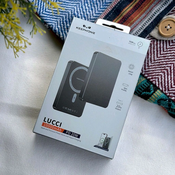 Original KEEPHONE PowerBank LUCCI Magsafe 10000mAh Gunmetal, High End Quality Product - Gray, 1 Month SR SHOPY Warranty