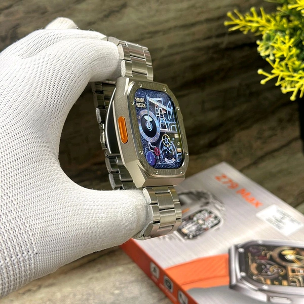 Smart Watch Z79 Max Watch, 2.1inch HD 460mah Battery, 100+sport Modes, NFC Smart Watch, Rugged Watches for Men, Fitness Watch for Men Women, For Running, Climbing, Cycling Enthusiasts. Dual strap now, One chain strap and other one silicon strap