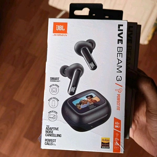 First Time In India, Headphone Tws Live Beam 3 High Quality Collection With Active Noise Cancellation, Enc And Transparency - Black