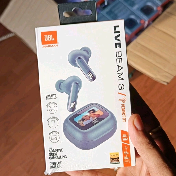 First Time In India, Headphone Tws Live Beam 3 High Quality Collection With Active Noise Cancellation, Enc And Transparency - Purple