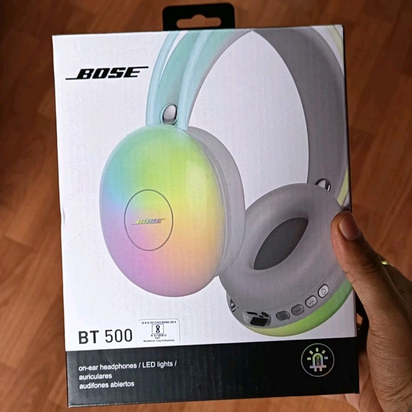 Bluetooth 500 Wired Headphones | RGB Headphones with 360° Mic - Gray