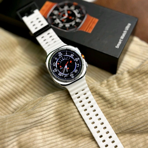 JS Watch 7 Ultra Amoled Display 47mm IP68 Waterproof Bluetooth Call Compass Wireless Charger Smart Watch - White