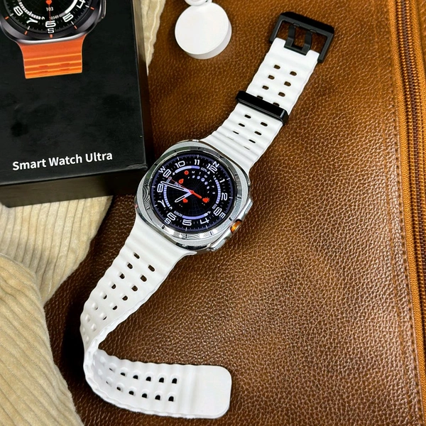JS Watch 7 Ultra Amoled Display 47mm IP68 Waterproof Bluetooth Call Compass Wireless Charger Smart Watch - White