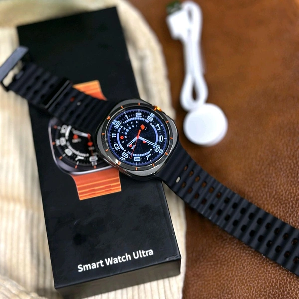 JS Watch 7 Ultra Amoled Display 47mm IP68 Waterproof Bluetooth Call Compass Wireless Charger Smart Watch - Black