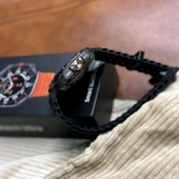 JS Watch 7 Ultra Amoled Display 47mm IP68 Waterproof Bluetooth Call Compass Wireless Charger Smart Watch - Black