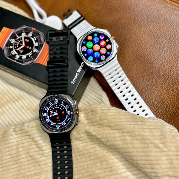 JS Watch 7 Ultra Amoled Display 47mm IP68 Waterproof Bluetooth Call Compass Wireless Charger Smart Watch - Black