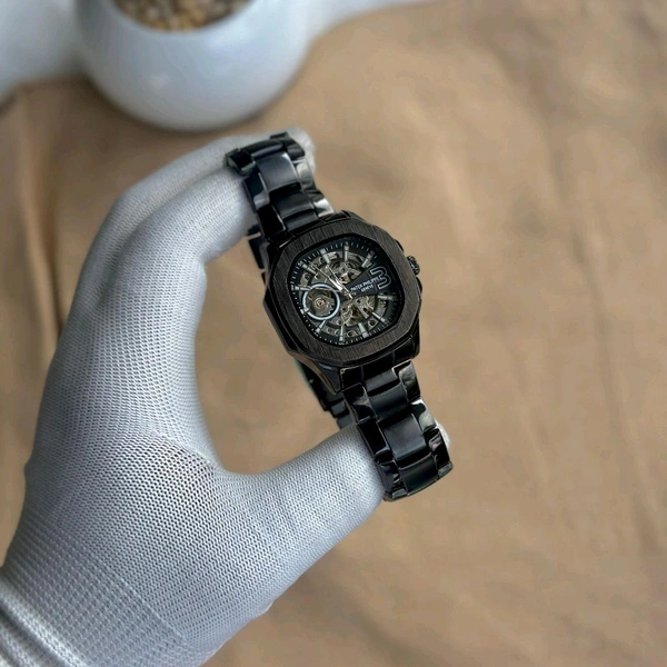 Analog Automatic Top Quality Collection With High Quality Strap Best Finishing Body & Case  - Black