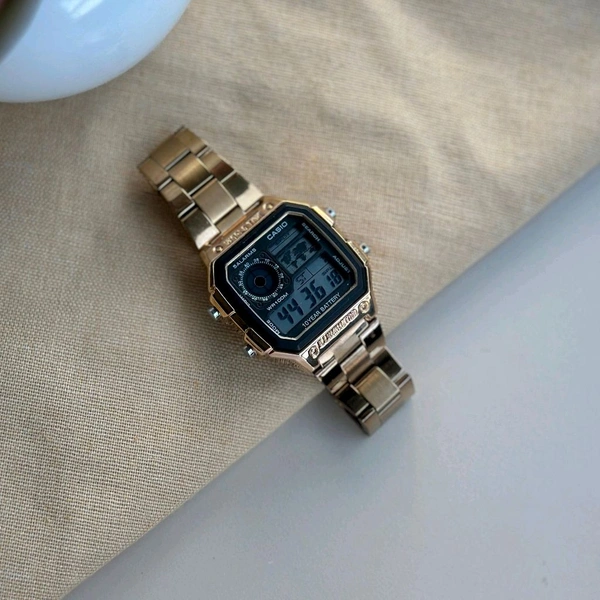 Most Demanded Digital Illuminator Top Quality Watch With High Quality Strap Best Finishing Body & Case  - Gold