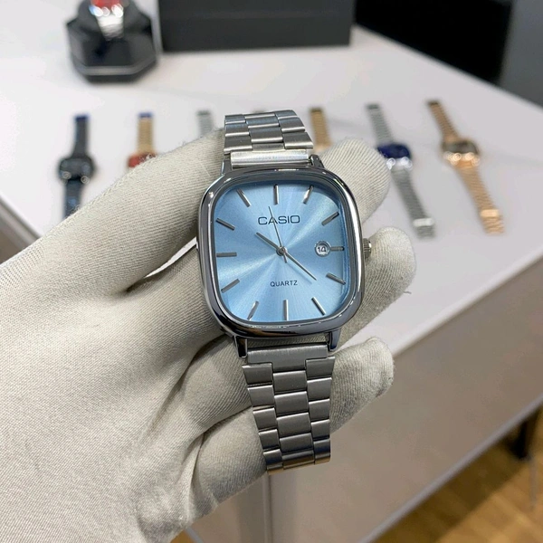 Analog Quartz Classic Silver and Blue Watch For Men & Women | High Quality Strap Best finishing Body & Case - SRH4