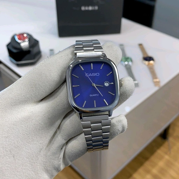 Analog Quartz Classic Silver and Blue Watch For Men & Women | High Quality Strap Best finishing Body & Case - SRH9