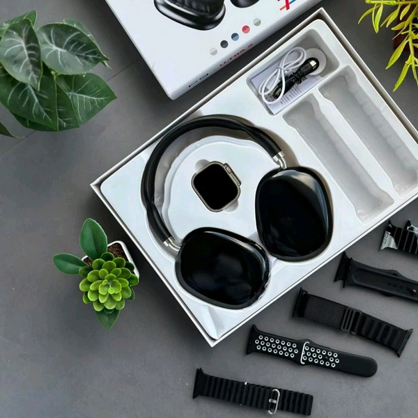 Most Awaited Budget Combo | Air Max Headphone, Series 8 Ultra Smartwatch With 7 Awesome Quality Straps