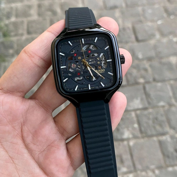 Analog True Square High Quality Automatic Open Heart Machinery Watch For Men