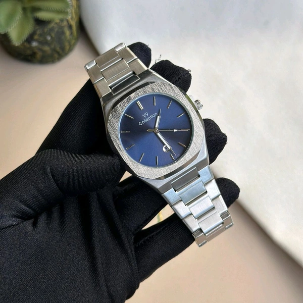 V9 Analog Quartz Movement Collection With High Quality Strap Best Finishing Body & Case - Blue